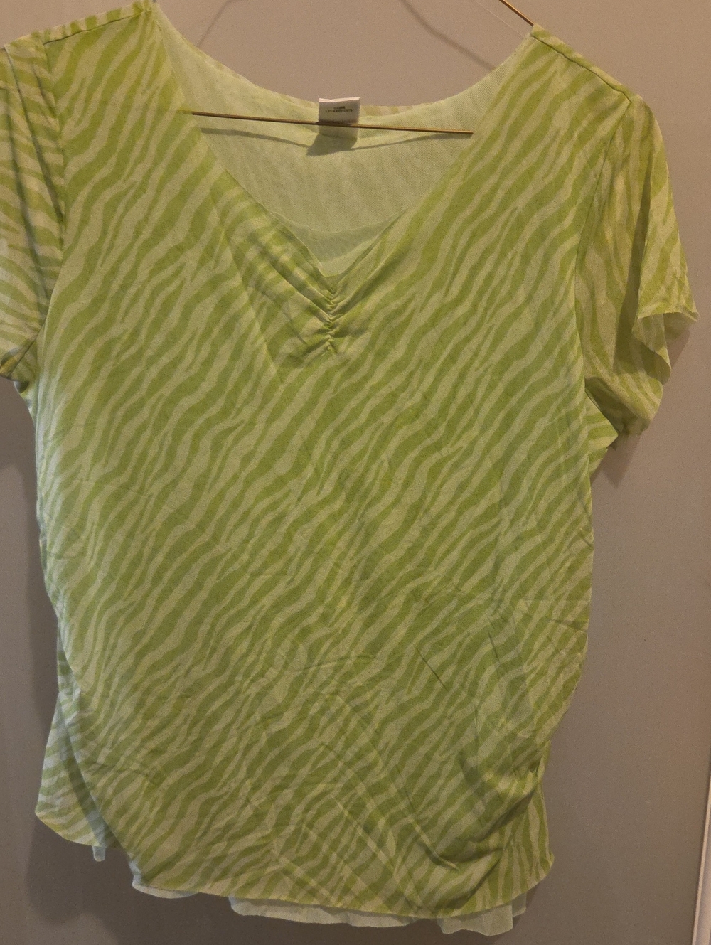 Light Green Zebra-Print Maternity Top